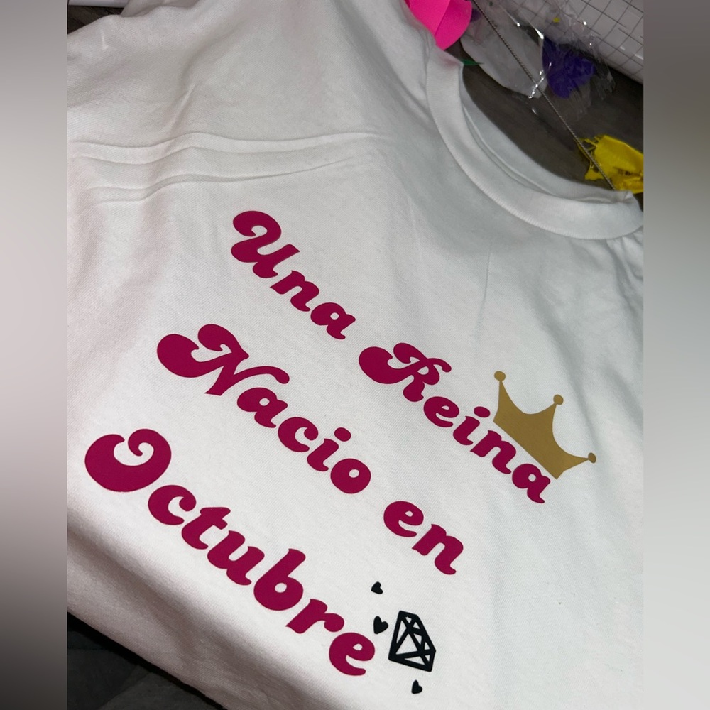 Customized new white t shirt deisgned by me.